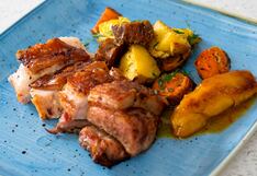 ¿Cansado del pavo en Navidad?: Receta de la panceta crocante con plátanos a la naranja del chef Rafael Piqueras