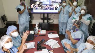 Así celebraron los médicos del Hospital Dos de Mayo la llegada de las primeras 300 mil dosis de Sinopharm │FOTOS