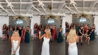 Mujer roba con agresividad el ramo lanzado por una novia el día de su boda