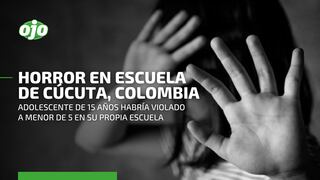 Colombia: niña de cinco años habría sido violada por un estudiante de 15 años en un colegio