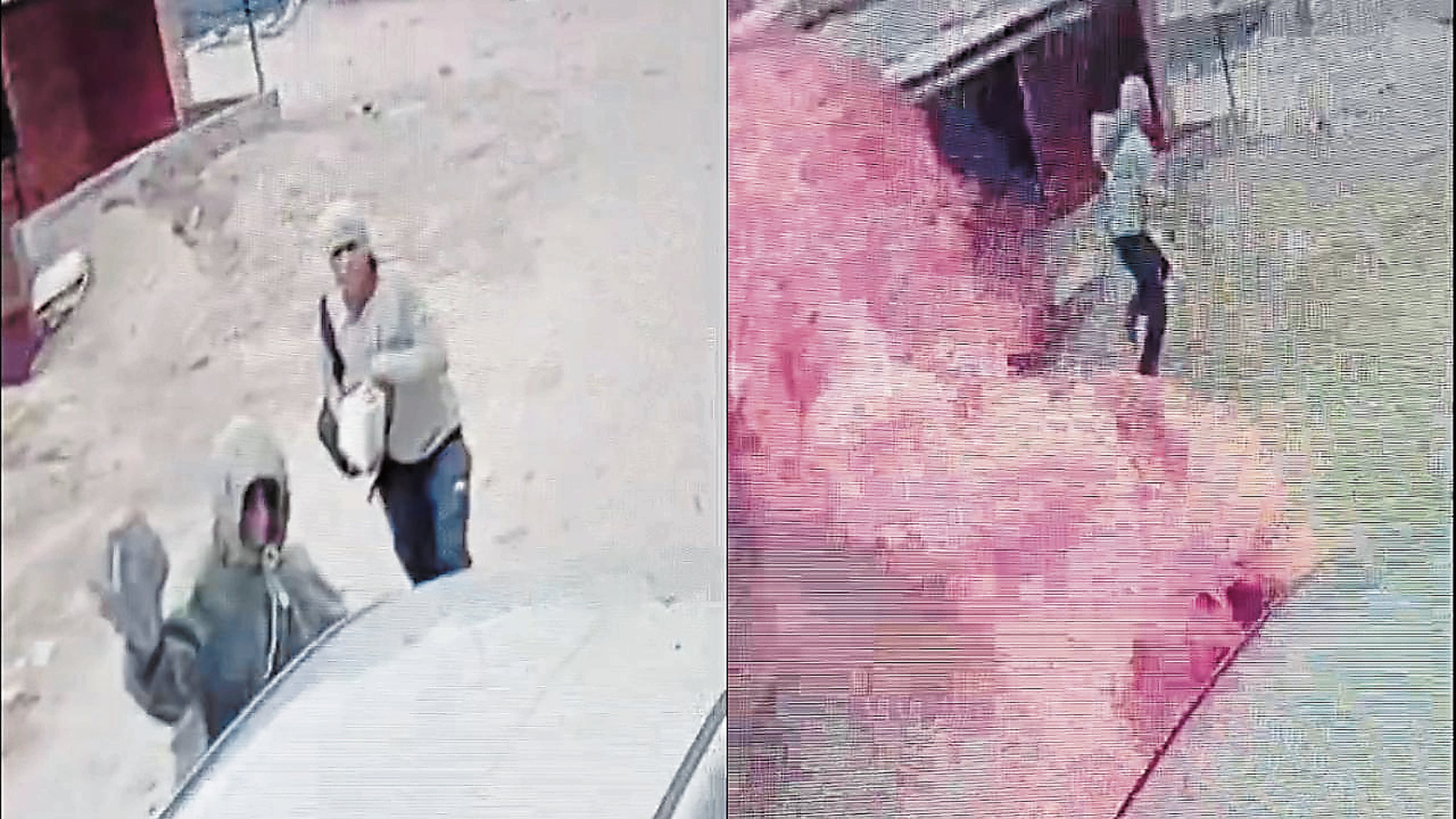 El fuego habría alcanzado a maleante que lo prendió, según imágenes de video de una cámara de seguridad.