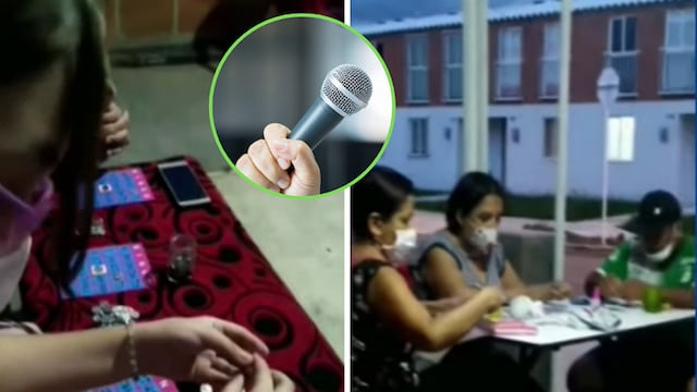 Vecinos se divierten jugando bingo con ayuda de un micrófono en plena pandemia | VIDEO 