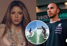 Shakira y Lewis Hamilton se graban surfeando en medio de rumores de romance