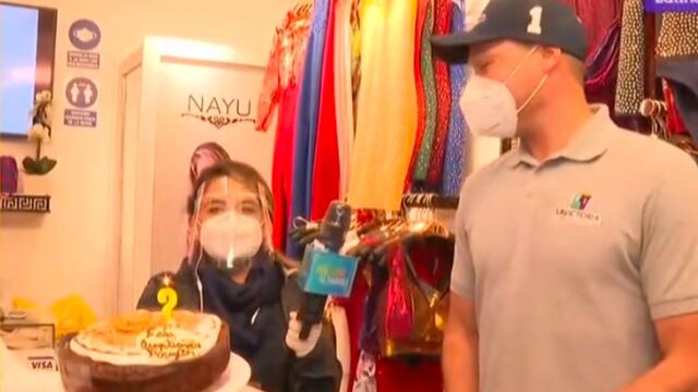 George Forsyth: Emprendedora de Gamarra lo sorprende con una torta por su cumpleaños | VIDEO