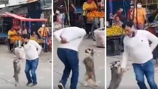 Hombre sorprende al bailar huaylas con su perrito para poder ganarse la vida en plena cuarentena 