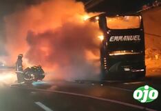 Bus interprovincial con destino a Lambayeque se incendió en Chancay
