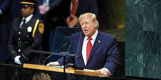 El presidente de Estados Unidos, Donald Trump, deja en claro que su país es la principal potencia militar del mundo. Foto AFP