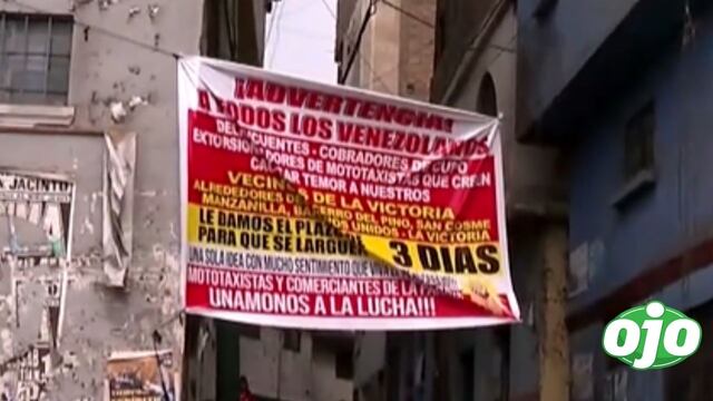 Aparecen carteles contra extorsionadores para que se retiren de La Victoria (VIDEO)