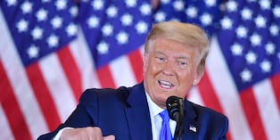 US President Donald Trump speaks on elections results in the East Room of the White House in Washington, DC on November XX, 2020.