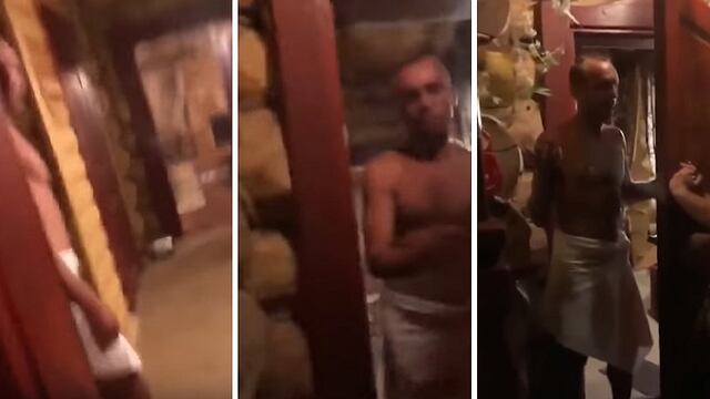 Futbolista es ampayado con otra mujer por su esposa dentro de sauna (VIDEO)