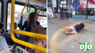 Arrojan sin piedad de un bus a mujer que no usaba mascarilla | VIDEO