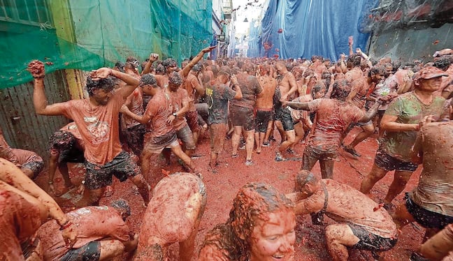 La Tomatina de 2026 se ha dado con gran participación, sobre todo de jóvenes.