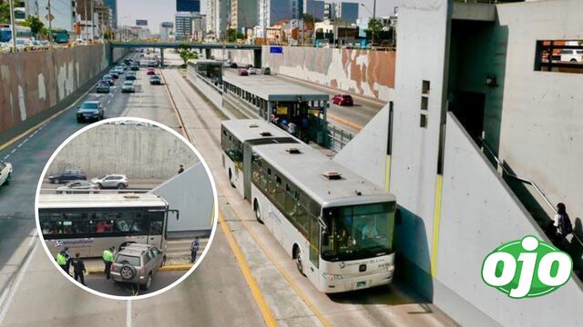 Lima: Camioneta se despista en vía expresa y termina en carril del Metropolitano