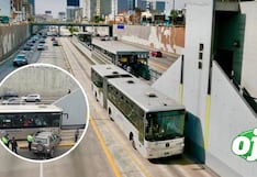 Lima: Camioneta se despista en vía expresa y termina en carril del Metropolitano
