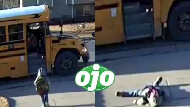 Niño apela a su lado más histriónico y se “desmaya” frente al autobús escolar