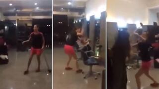Mujer destruye por completo una peluquería porque no le gustó su corte de cabello (VIDEO)