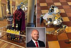 Destruye una estatua diabólica y es acusado de crimen de odio