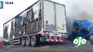 Ica: Reportan dos muertos tras choque entre furgoneta y camión en Panamericana Sur (VIDEO)