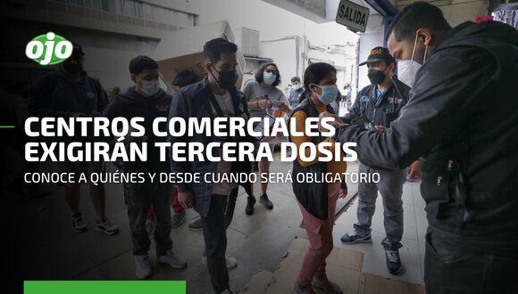 COVID: ¿desde cuando será obligatorio presentar el carné con las tres dosis para ingresar a centros comerciales?