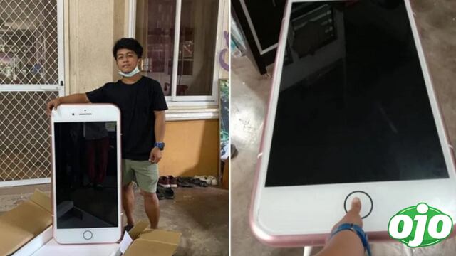 Joven compra un iPhone por Internet pero recibe un escritorio en forma de celular 