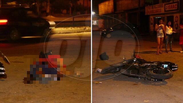 Motociclista muere al chocar con un poste cuando intentaba huir de la policía (VIDEO)