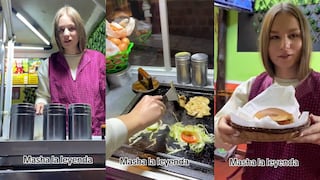 “La real 1.000 oficios”: rusa cautiva en redes al ‘recursearse’ vendiendo hamburguesas en Perú