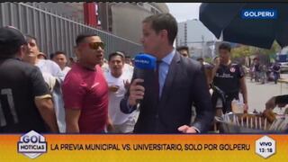 Universitario vs. Municipal: hinchas ponen en aprietos a reportero frente a cámaras | VIDEO