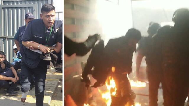 Doce fiscalizadores son heridos con bombas molotov por mototaxistas extranjeros informales | VIDEO