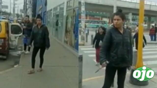 Mujer intentó atacar a serenos con un cuchillo en San Juan de Miraflores