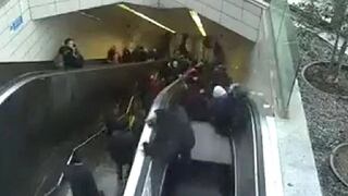 Escalera mecánica "devora" a hombre en pocos minutos (VIDEO)