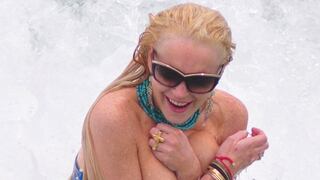 Lindsay Lohan deja ver una "lola" en playas de Miami Beach 