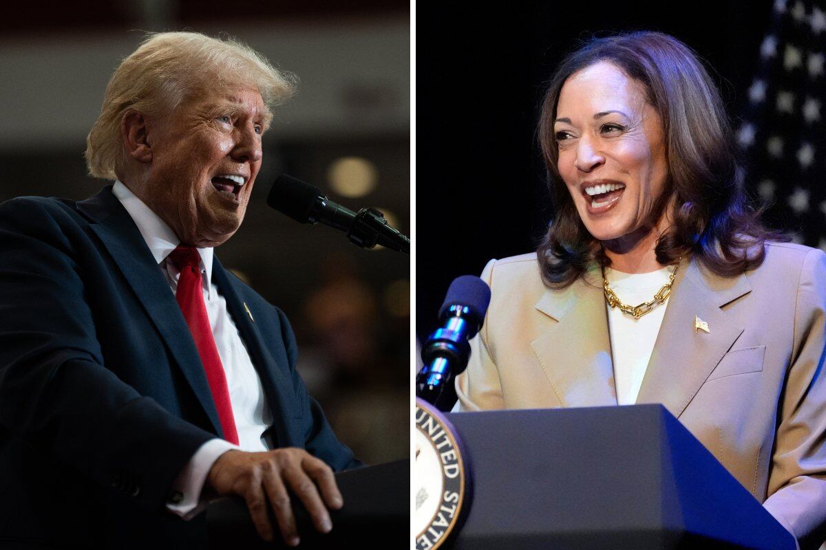 El candidato presidencial republicano, Donald Trump, y su oponente demócrata, Kamala Harris, están parejos en los sondeos.