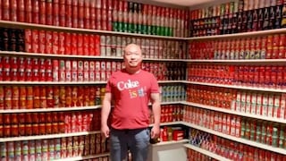 Hincha de Coca-Cola junta 11,308 latas diferentes para lograr ansiada marca mundial | VIDEO 