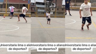 Joven sorprende en redes al jugar fulbito con camiseta de la ‘U’ y el short de Alianza Lima