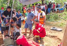 Población de Loreto y bomberos trabajan más de 12 horas para rescatar a bebé que cayó a pozo en Loreto