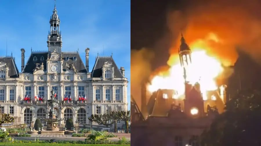 Las protestas en Francia se han traducido en ataques como el sufrido en el Ayuntamiento de Limoges (ciudad del centro de Francia), un edificio declarado monumento histórico y construido en el último cuarto del siglo XIX.