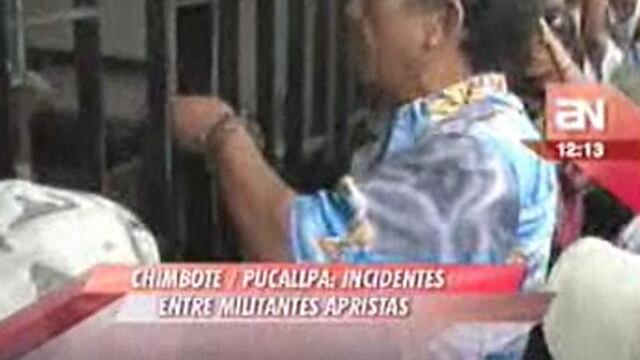 Apristas se agarraron a golpes en Chimbote y Pucallpa