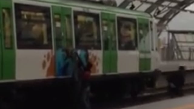 Facebook: Vándalos pintan vagón del Metro de Lima