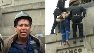 Policía intervino a hombre que subió a monumento en la plaza Manco Cápac | VIDEO 