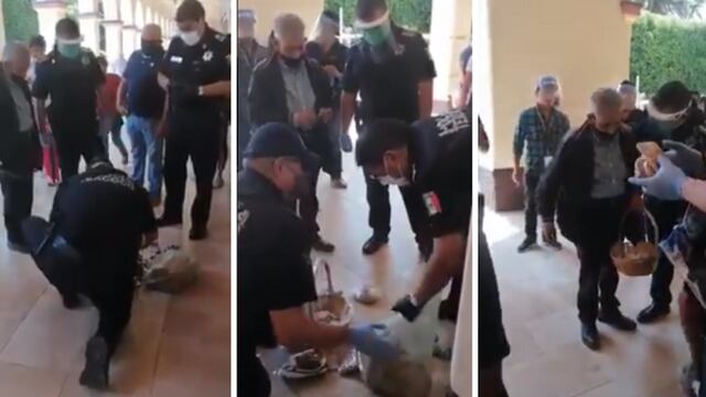Policías le compran todas sus golosinas a abuelito para que ya no salga de casa por el coronavirus | VIDEO