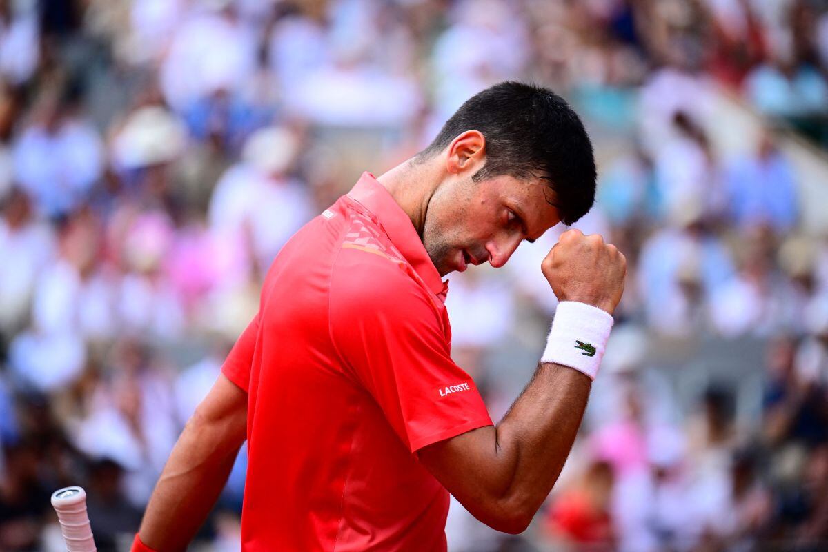 Djokovic celebra ante Ruud final Roland Garros | Foto: AFP