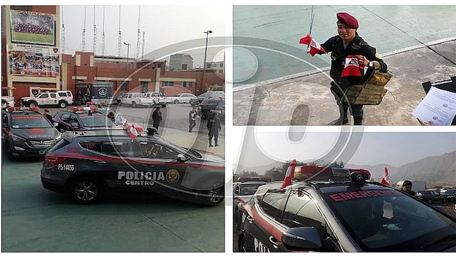 Perú vs. Argentina: Patrulleros portan banderas para alentar a la selección (FOTOS)