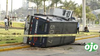 Tres personas resultan heridas tras el vuelco de un camión de caudales en la Costa Verde (VIDEO)
