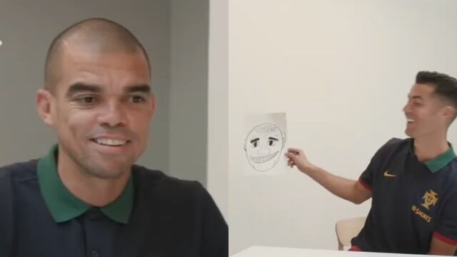 Selección de Portugal: Cristiano Ronaldo dibujó el rostro de Pepe 