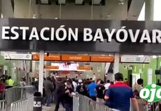 Pasajeros causan destrozos en el ingreso de la estación Bayóvar del Metro de Lima (VIDEO)
