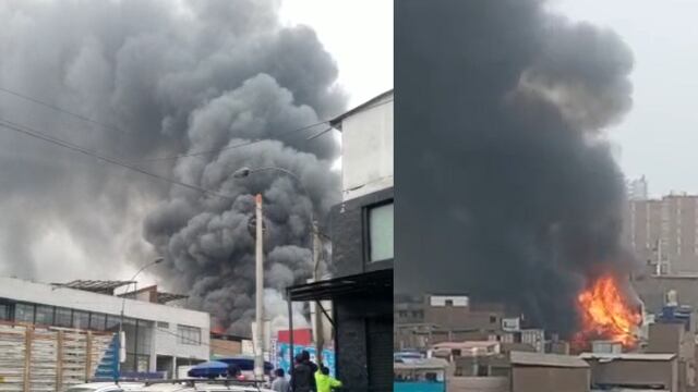 La Victoria: bomberos confinan incendio que afectó varias viviendas y locales comerciales 