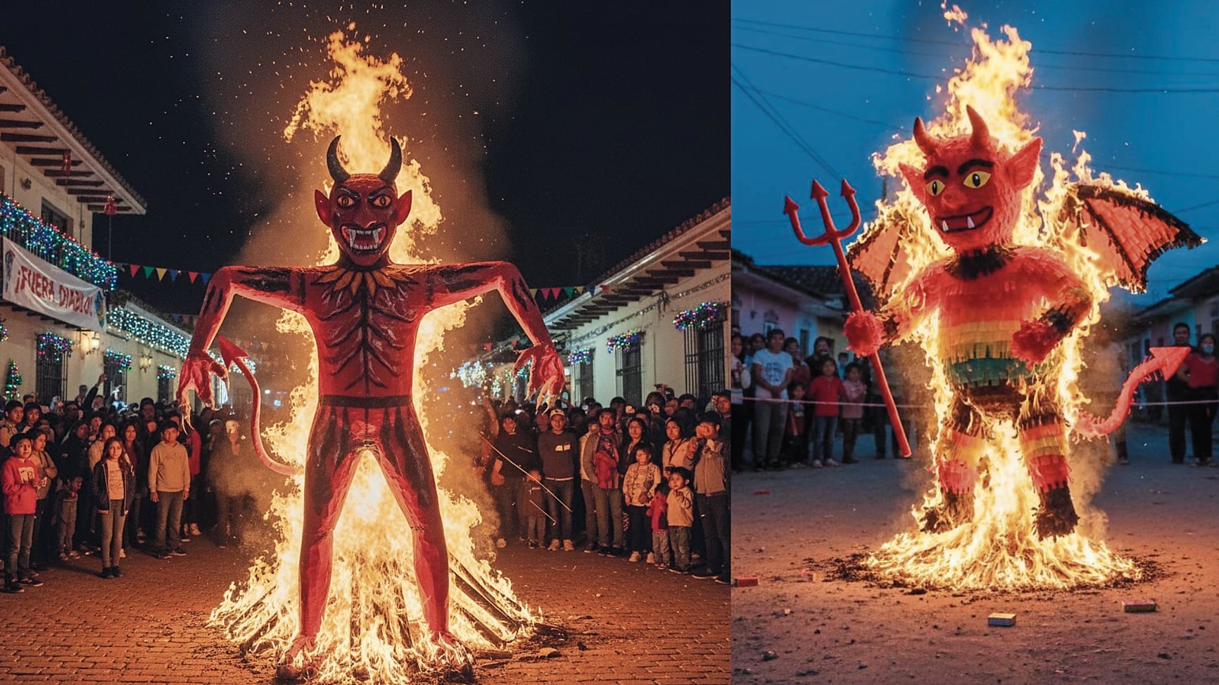El diablo es quemado en ceremonias.