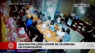 Los Olivos: delincuentes irrumpieron en pollería y asaltaron a familia que celebraba cumpleaños | VIDEO 