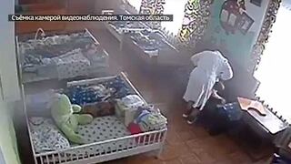 Cámaras captan cruel paliza de enfermera a niño discapacitado en un orfanato (VIDEO)