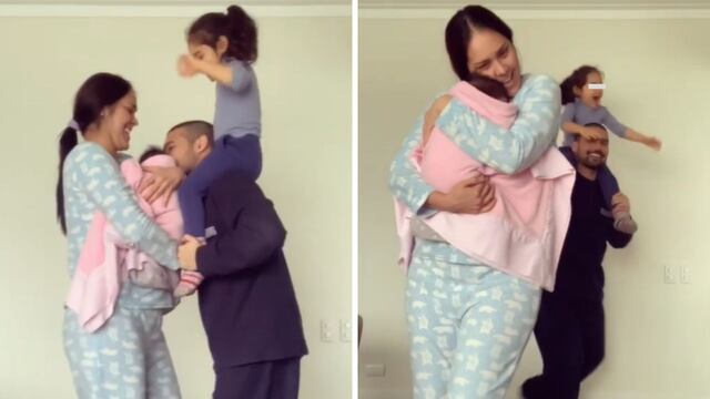 Karen Schwarz y Ezio Oliva causan ternura al bailar una conocida cumbia con sus dos pequeñas hijas | VIDEO
